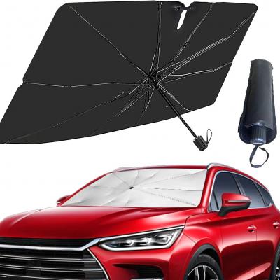 Car Sun Shade Windshield,Front Windshield Sunshades Umbrella,5 Layers Uv Block Coating Large Windshield Sun Shade Cover, Open Design Sun Heat Protection,Foldable Windshield Shade Size 55