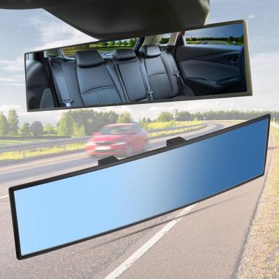 JoyTutus Rear View Mirror, Universal 11.81 Inch Panoramic Convex Rearview Interior Clip-on Wide Angle Mirror to Reduce Blind Spot Effectively for Car SUV Trucks - Blue